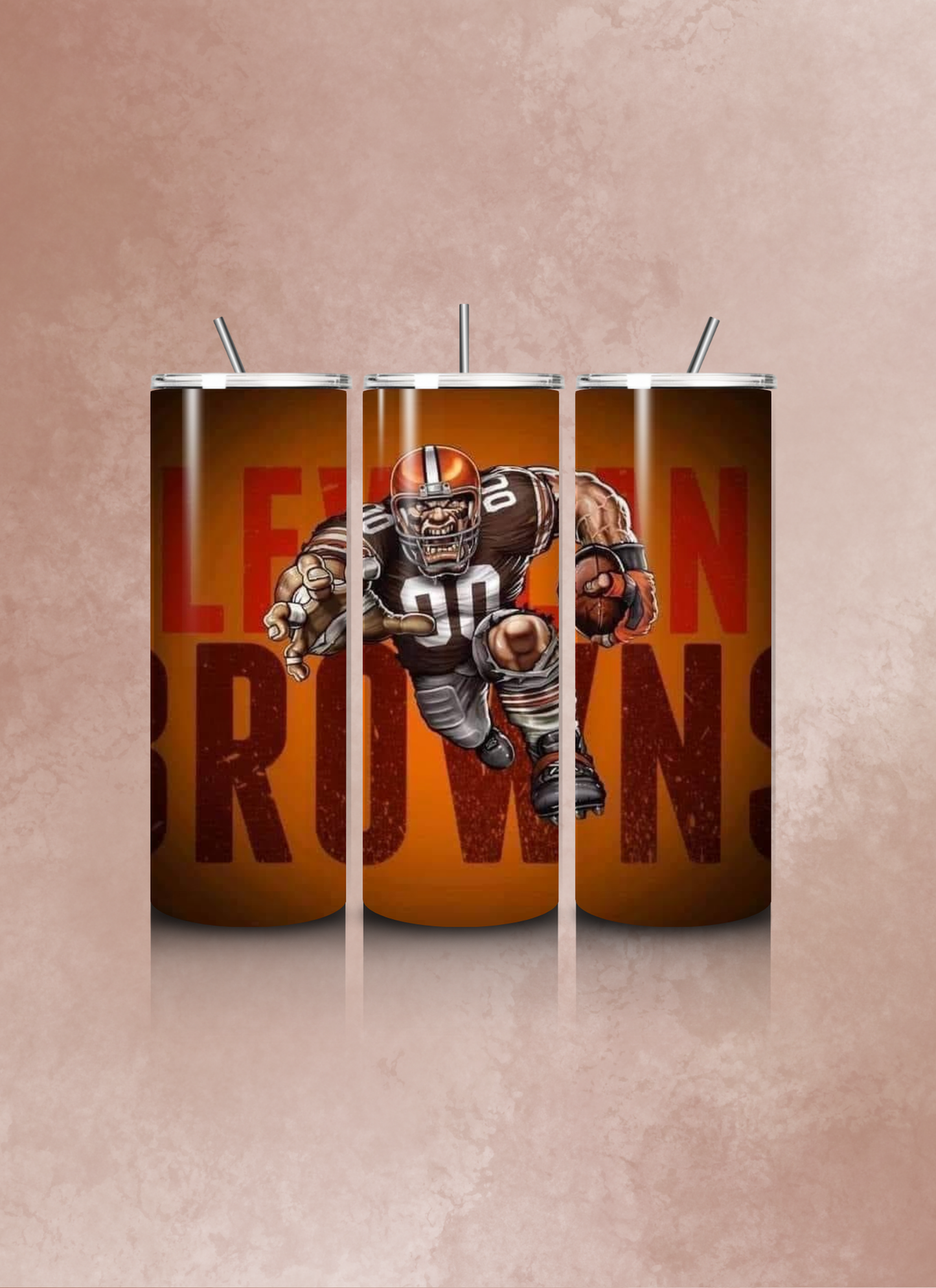 Cleveland Browns themed 20oz stainless steel tumbler