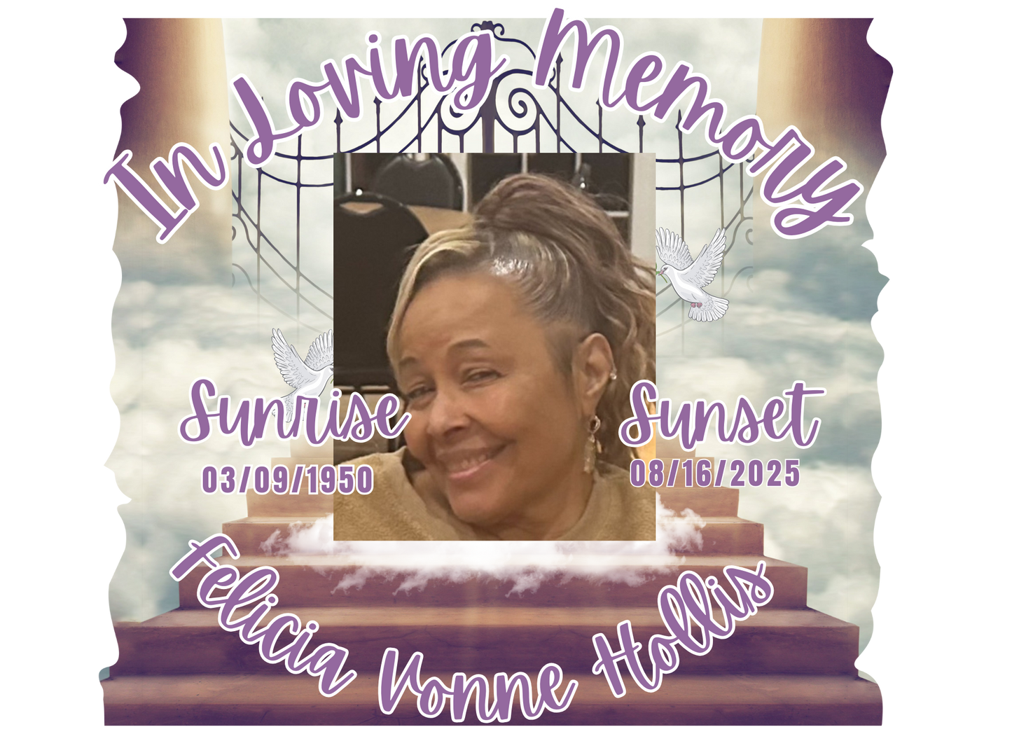 Memorial shirt for Felicia Hollis