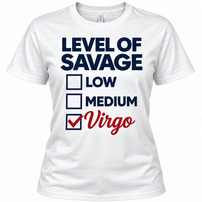 Level of Savage Virgo white t-shirt mockup