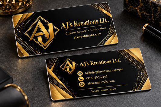 Black and gold custom metal business card mockup