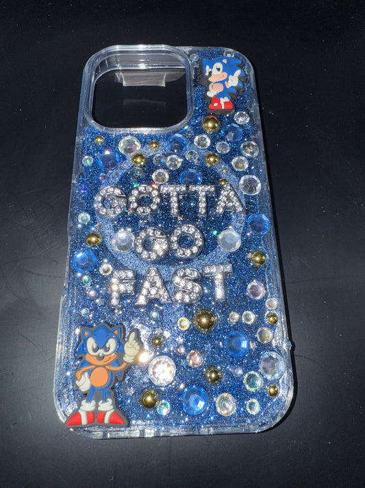 Custom charmed Blue hedgehog phone case iPhone 16 pro