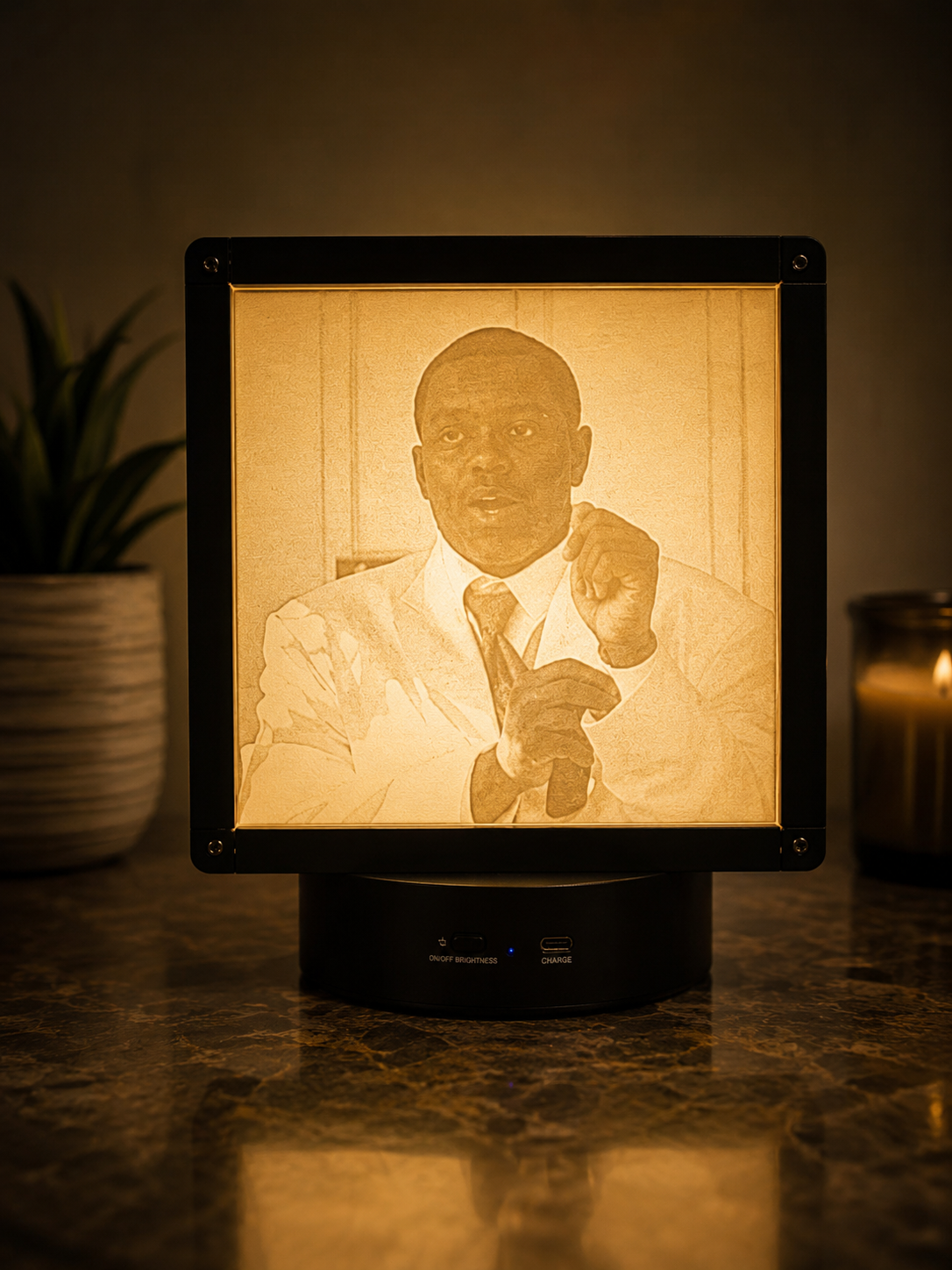 Custom 3D printed lithophane photo box