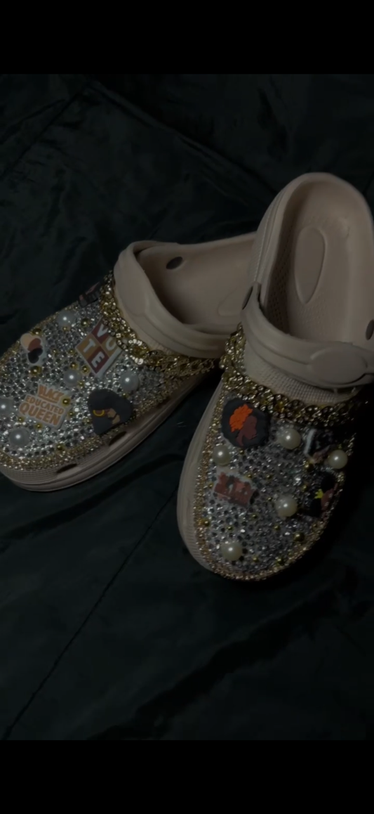 Blinged clog shoes size 8