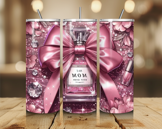 #1 Mom pink perfume tumbler