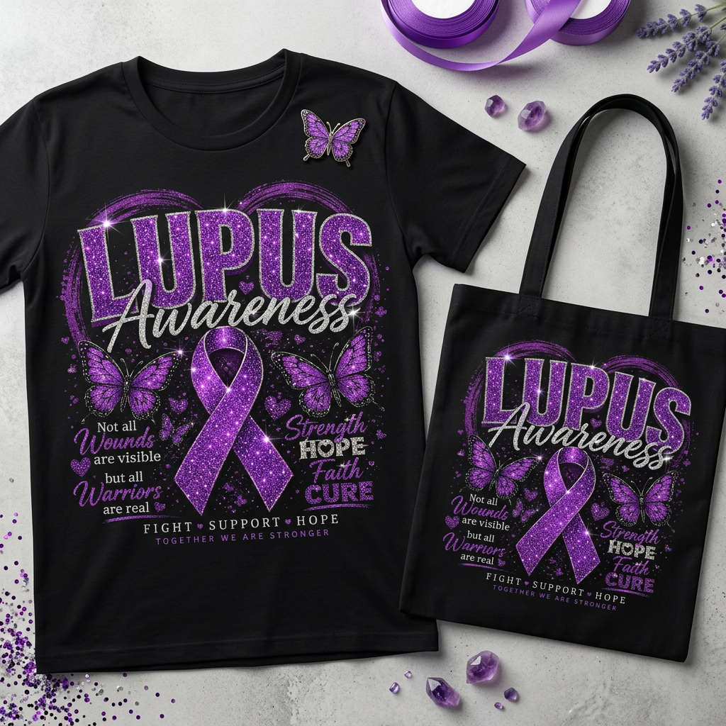 Lupus Awareness graphic Tee design (digital download)