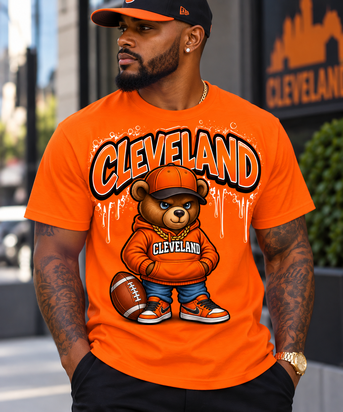 Cleveland bear graphic apparel mockup
