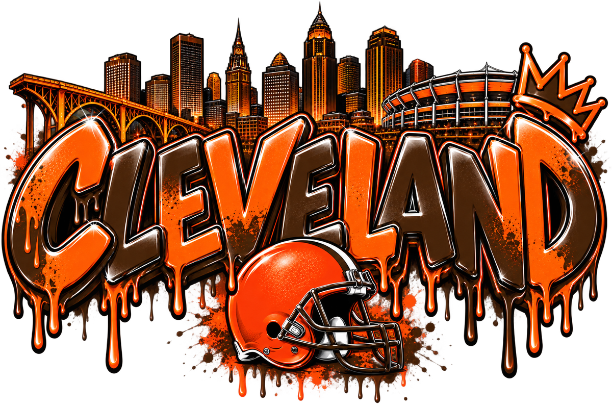 Cleveland football DTF transfer print