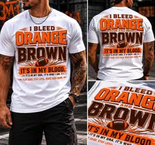 I Bleed Orange Brown white shirt