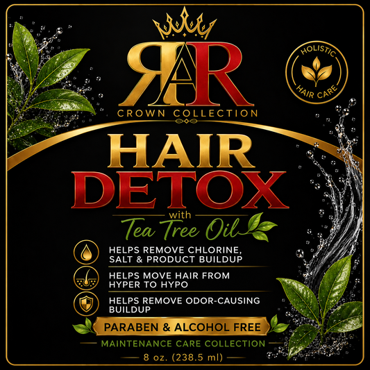 RAR Crowns Collection Hair Detox with Tea Tree Oil 3x4 product label